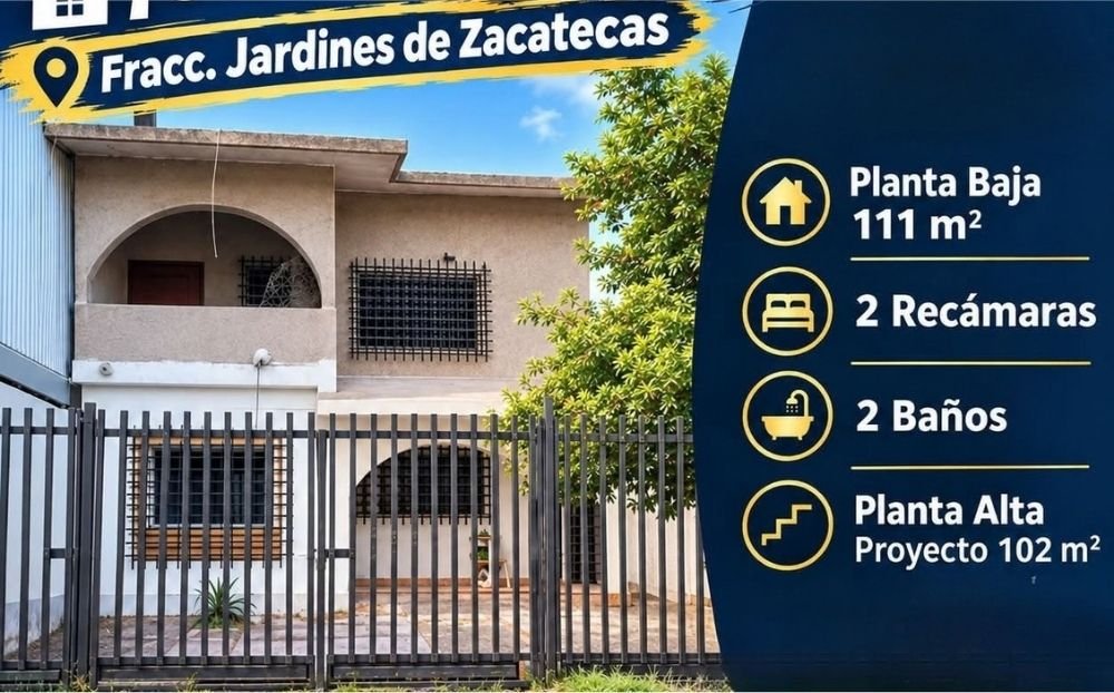 Casa con Proyecto de Ampliación en Fracc. Jardines de Zacatecas